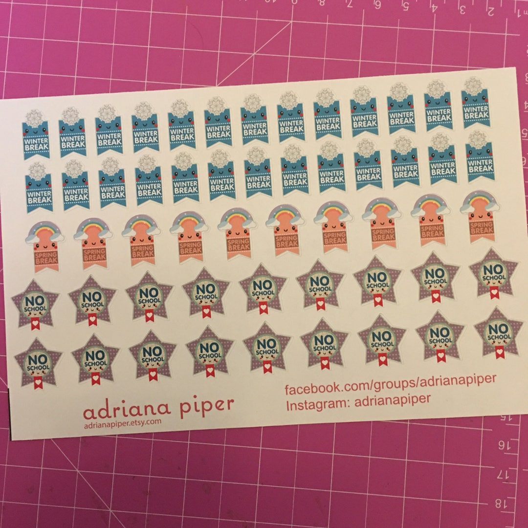 School Break Stickers for Erin Condren Life Planner, Plum Paper Planner ...