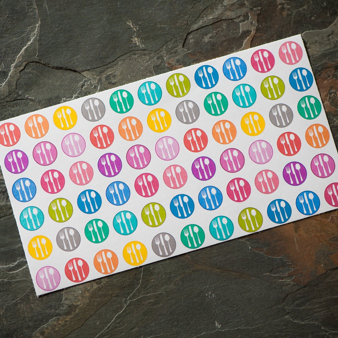 Circle Meal Planning Stickers 66 Ct for Erin Condren Life Planner, Plum ...