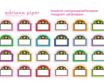 Marquee Stickers for Erin Condren Life Planner, Plum Paper Planner, Filofax, Kikki K, Calendar or Scrapbook EN-