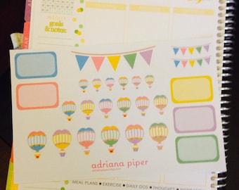 Hot Air Balloons for Erin Condren Life Planner, Plum Paper Planner, Filofax, Kikki K, Calendar or Scrapbook TR-106