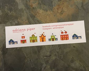 Holiday House Stickers for Erin Condren Life Planner, Plum Paper Planner, Filofax, Kikki K, Calendar or Scrapbook SH-1