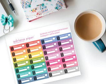 Tuition Due Stickers for Erin Condren Life Planner, Plum Paper Planner, Filofax, Kikki K, Calendar or Scrapbook SK-223