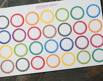 Circle Burst Stickers for Erin Condren Life Planner, Plum Paper Planner, Filofax, Kikki K, Calendar or Scrapbook