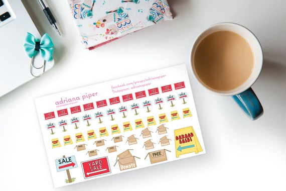 Yard Garage Sale Stickers 50 Ct For Erin Condren Life Planner Etsy