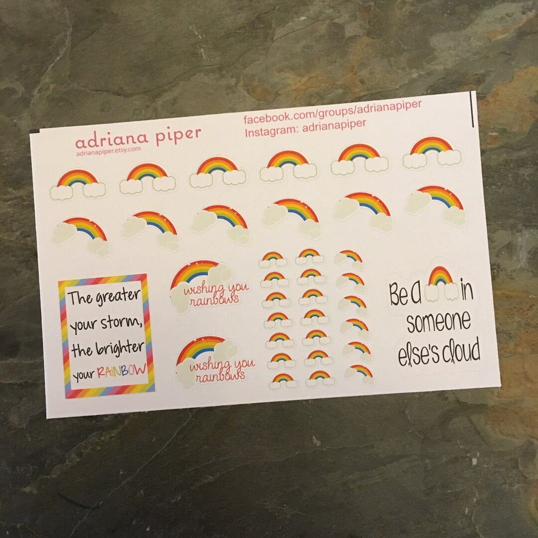 Rainbow Stickers for Erin Condren Life Planner Plum Paper - Etsy