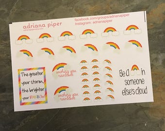 Rainbow stickers for Erin Condren Life Planner, Plum Paper Planner, Filofax, Kikki K, Calendar or Scrapbook SH-