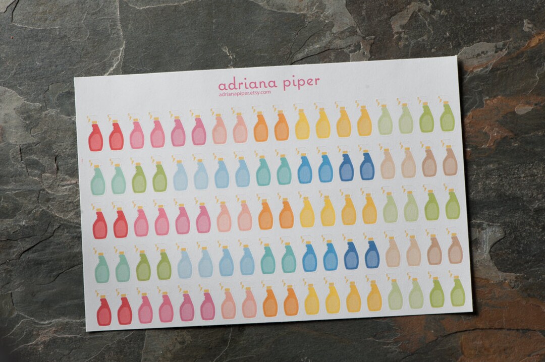 Spray Bottles Stickers for Erin Condren Life Planner, Plum Paper ...
