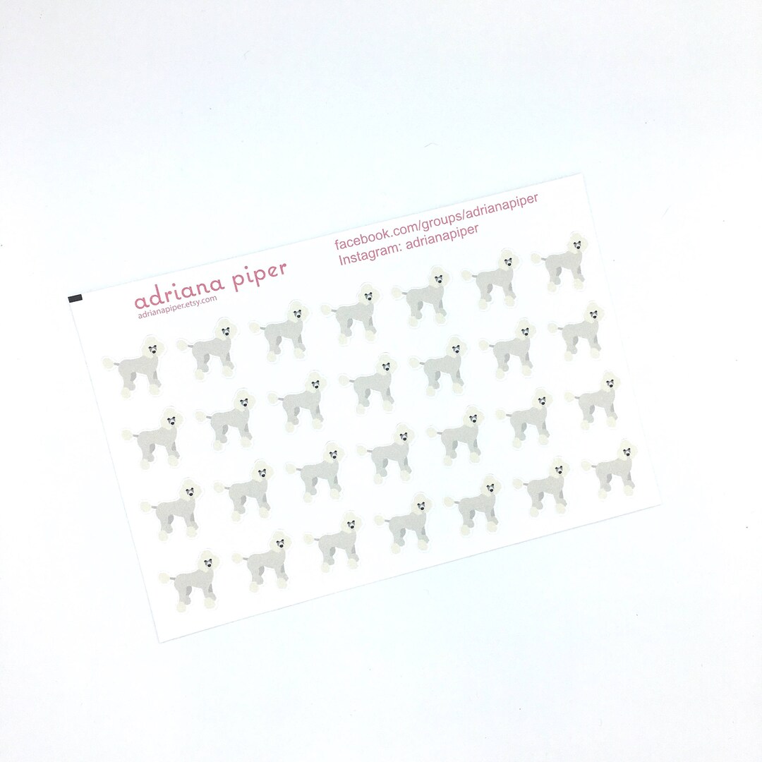 Poodle Dog Stickers for Erin Condren Life Planner, Plum Paper Planner ...