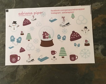 Snow Fun Stickers for Erin Condren Life Planner, Plum Paper Planner, Filofax, Kikki K, Calendar or Scrapbook SH-141