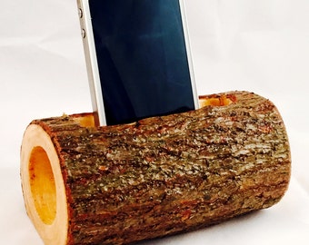 Amplificador acústico de madera natural para teléfono celular o reproductor de MP3