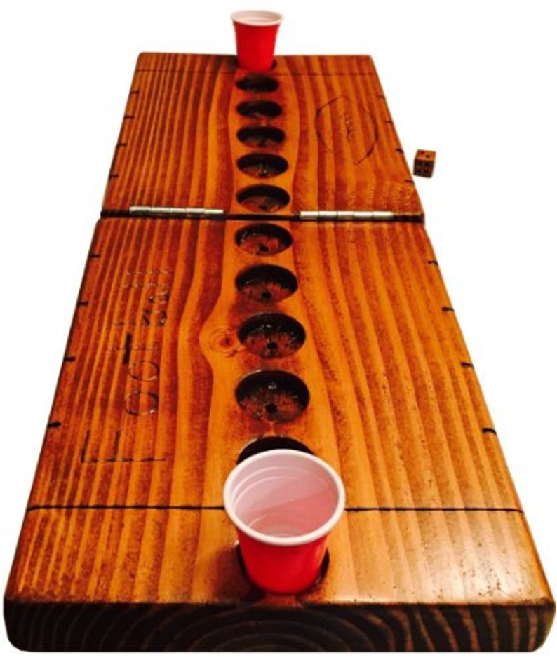 Football Drinking Game Made Out of Natural Solid & Stained Etsy