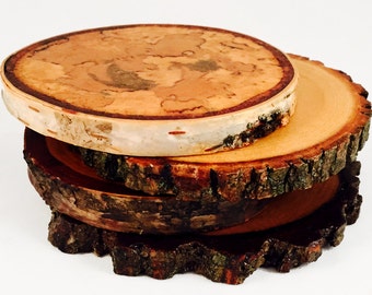 Wood Coaster Set Variety Pack Wooden Drink Coaster Coffee Table Wood Coasters For Mancave Decor Barware Gift Set Natural Tree Wood Coasters