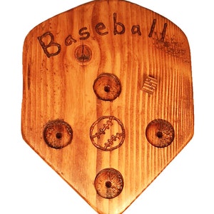 Baseball Drinking Game Made Out of Natural Solid & Stained Hardwood image 2