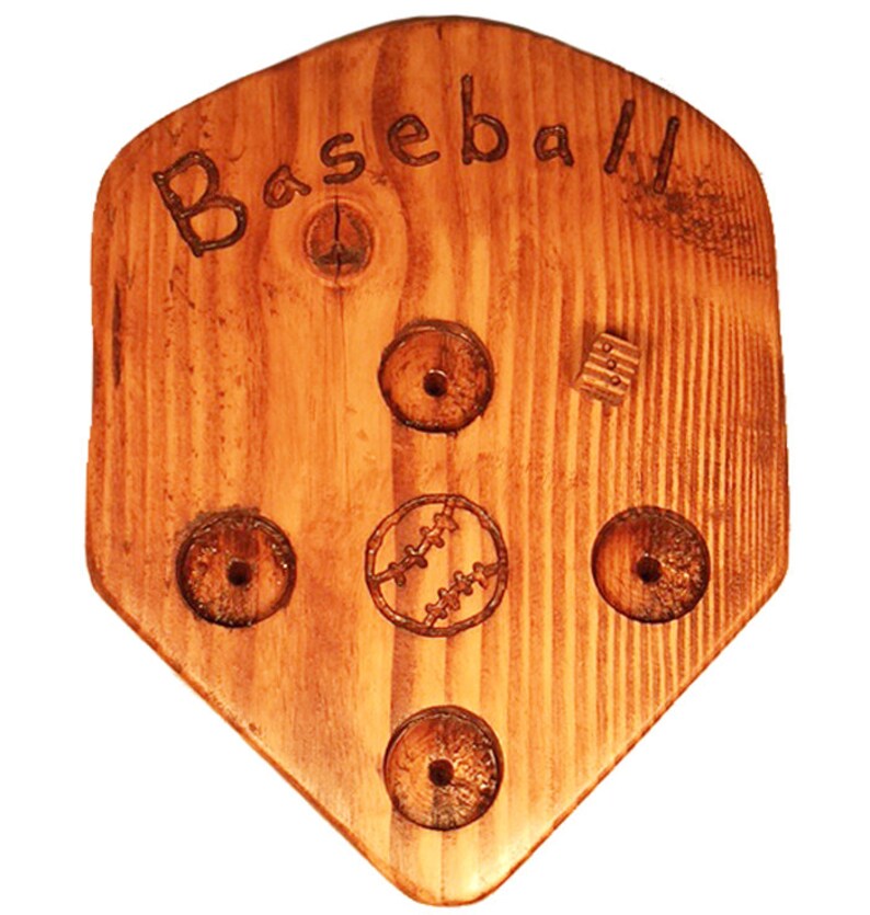 Baseball Drinking Game Made Out of Natural Solid & Stained Hardwood image 2