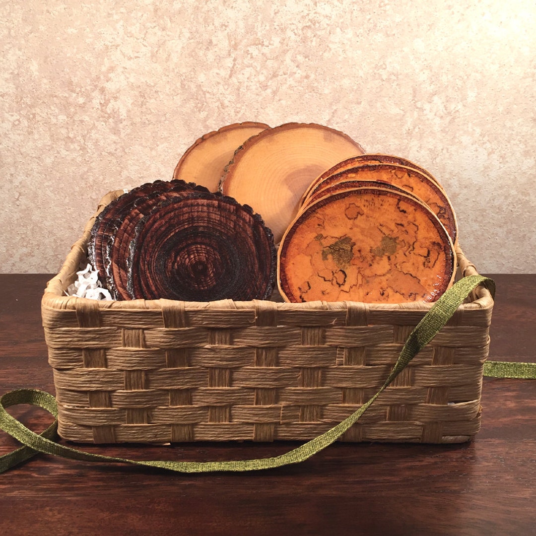 Variety Pack Natural Tree Wood Coasters with Bark