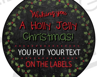 YOU ADD TEXT Christmas Canning Labels Fruit Jelly Mason Jar Labels  Jelly Digital Download Christmas Printable Template - 080