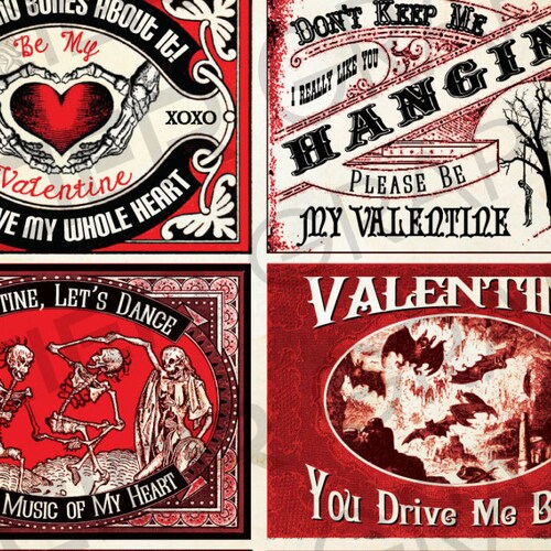 Vintage inspired grunge valentine hearts ATC altered art note cards set of 8 