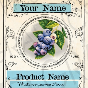 You Edit You Print Wild Huckleberry Label Idaho Huckleberries Labels Download EDITABLE Digital Download Labels Instant Download Gift Tag