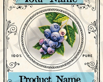 You Edit You Print Wild Huckleberry Label Idaho Huckleberries Labels Download EDITABLE Digital Download Labels Instant Download Gift Tag