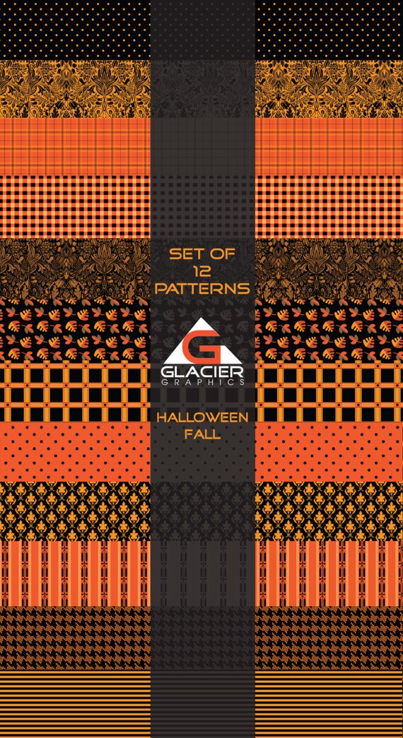 Halloween Background Patterns Fall Background Patterns Black Etsy