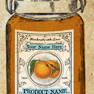 DIY Apricots Label Canning Labels Download Apricot Canning Tags EDITABLE Digital Download Printable Tag Instant Download Gift Tag image 1