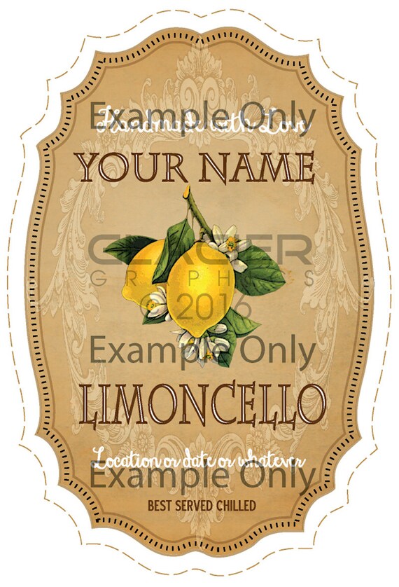 Digital Blank Limoncello Bottle Label Vintage Limoncello Tags | Etsy