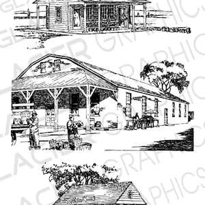 3 Farmers Market Illustrations Vintage Farm Stand Clipart Vector Copyright Free Printable Farmer Market Illustrations Digital Download