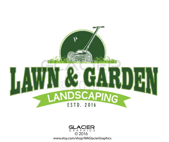 Premade Custom Landscaping Logo Pre Made Lawn Care Logo Etsy