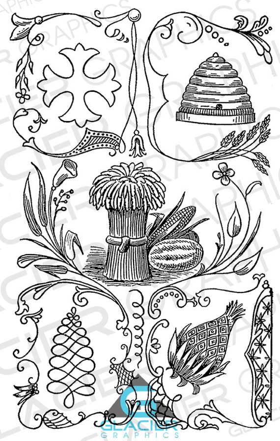 18 Vintage Hand drawn Floral Ornament Illustrations Clipart Copyright Free Vintage Floral Ornaments