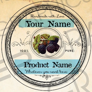 Large Mouth Round Blackberry Labels 2.5in Large Round Blackberries Canning Labels DIY Blackberry Jam Tags Blackberry Gift Tag Round