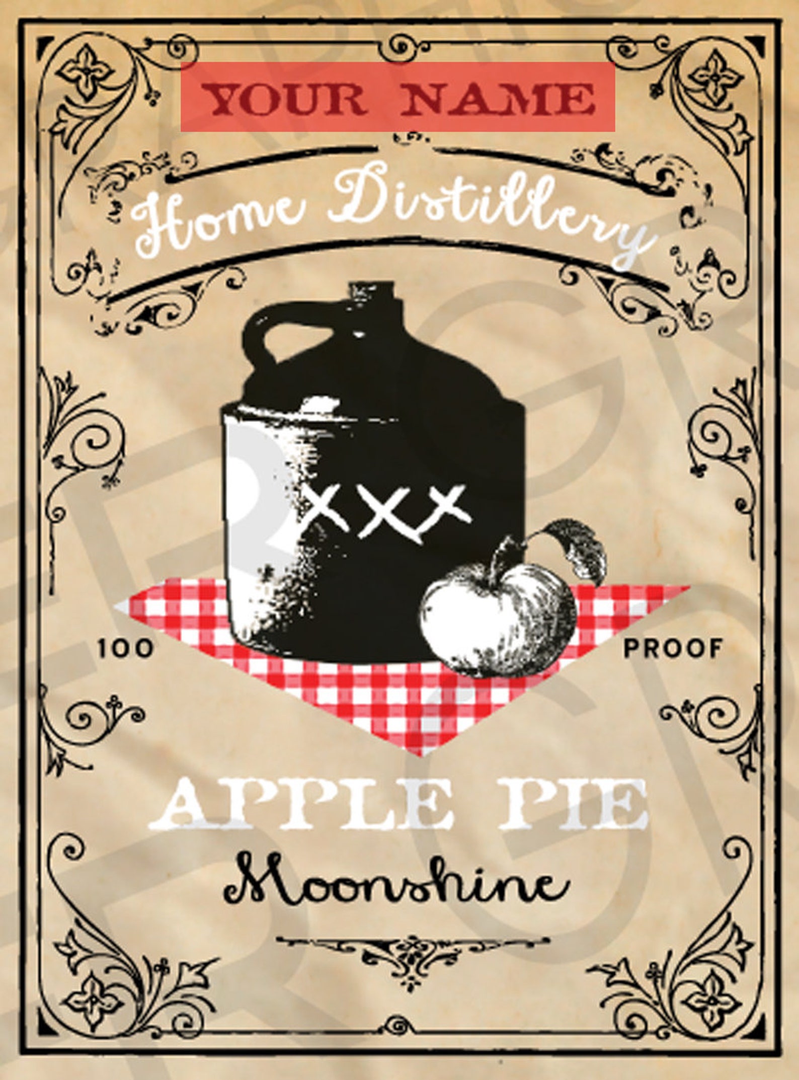 Apple Pie Moonshine Gift Tags Customized Apple Pie Moonshine | Etsy
