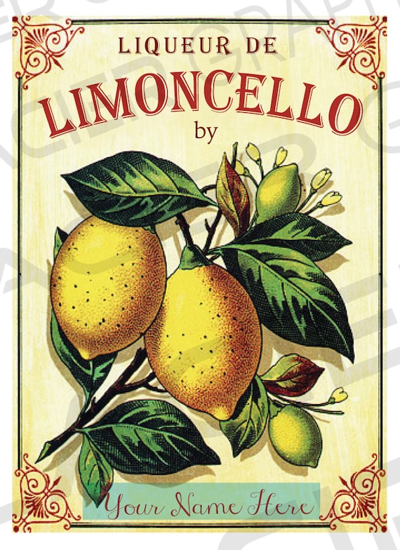 Limoncello Label Customizable Limoncello Bottle Label | Etsy