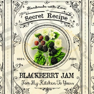 Blackberry Jam Label Canning Label Apothecary Bottle Label Blackberry Labels Blackberries Printable Collage Sheet Canning Labels Download