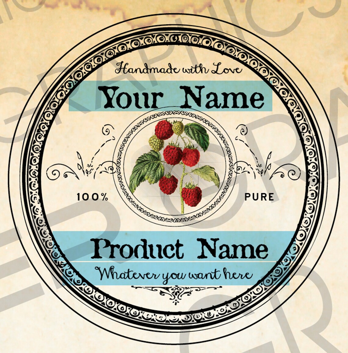 Raspberry Name Tag Large Mouth Round Red Raspberry Labels 2.5in Large Round Raspberry ...