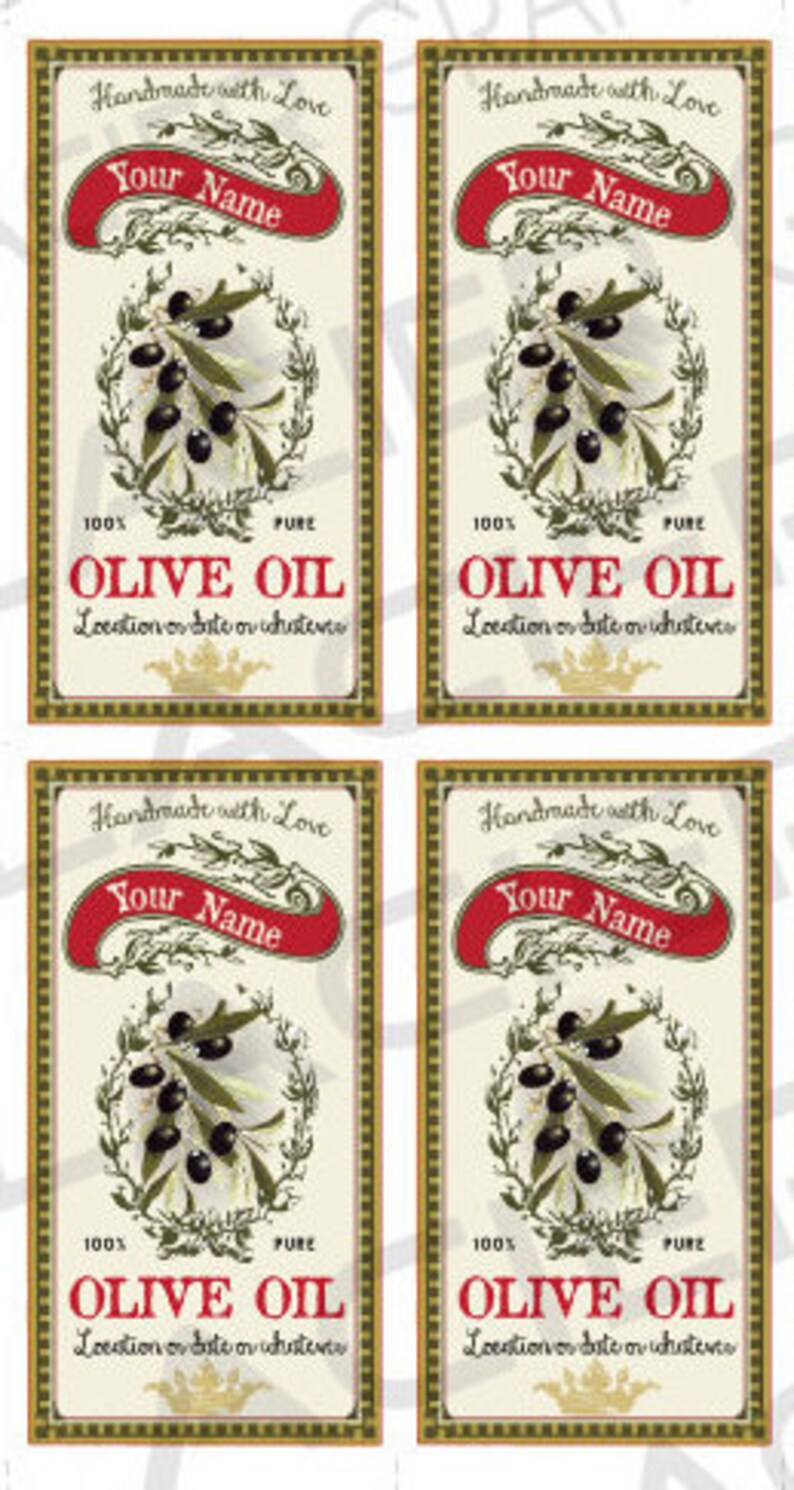 customized olive oil labels olive oil canning labels download etsy