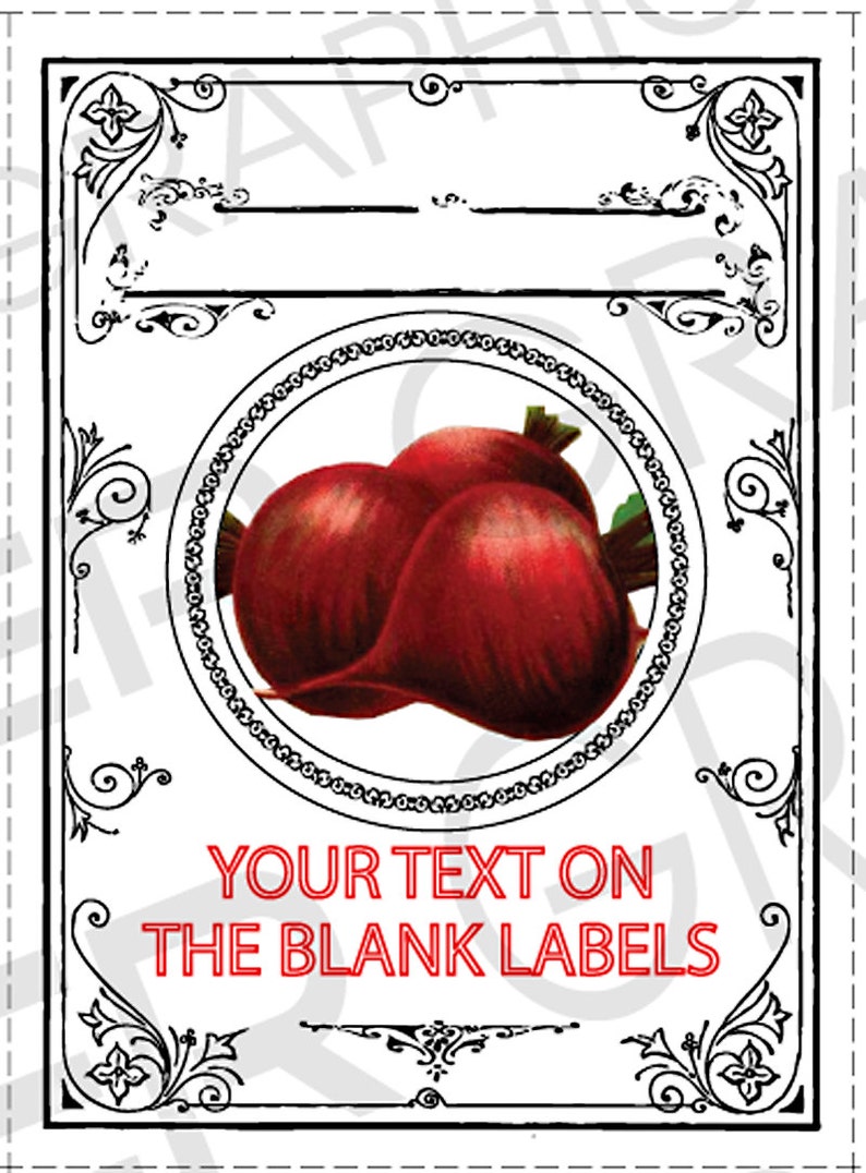 digital download blank vegetable canning labels vintage etsy