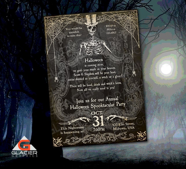 Vintage Skeleton Party Invitation