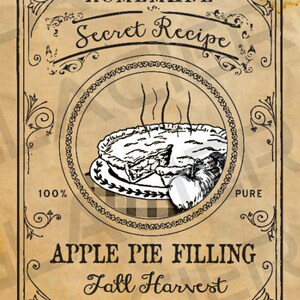 Apple Butter Labels, Fall Fruit Gift Tags DIY Apple Cider Illustration Pumpkin Butter Labels Apple Pie Filling Canning Labels Digital image 4