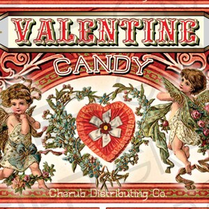 Vintage Valentine Candy Label Digital Download Printable Scrapbook Valentine Tag Valentine Candy Collage Sheet Victorian Valentine Candy Tag image 2