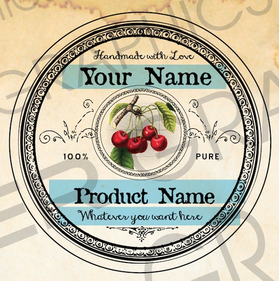 Large Mouth Round Cherry Labels 2.5in Large Round Cherries Canning