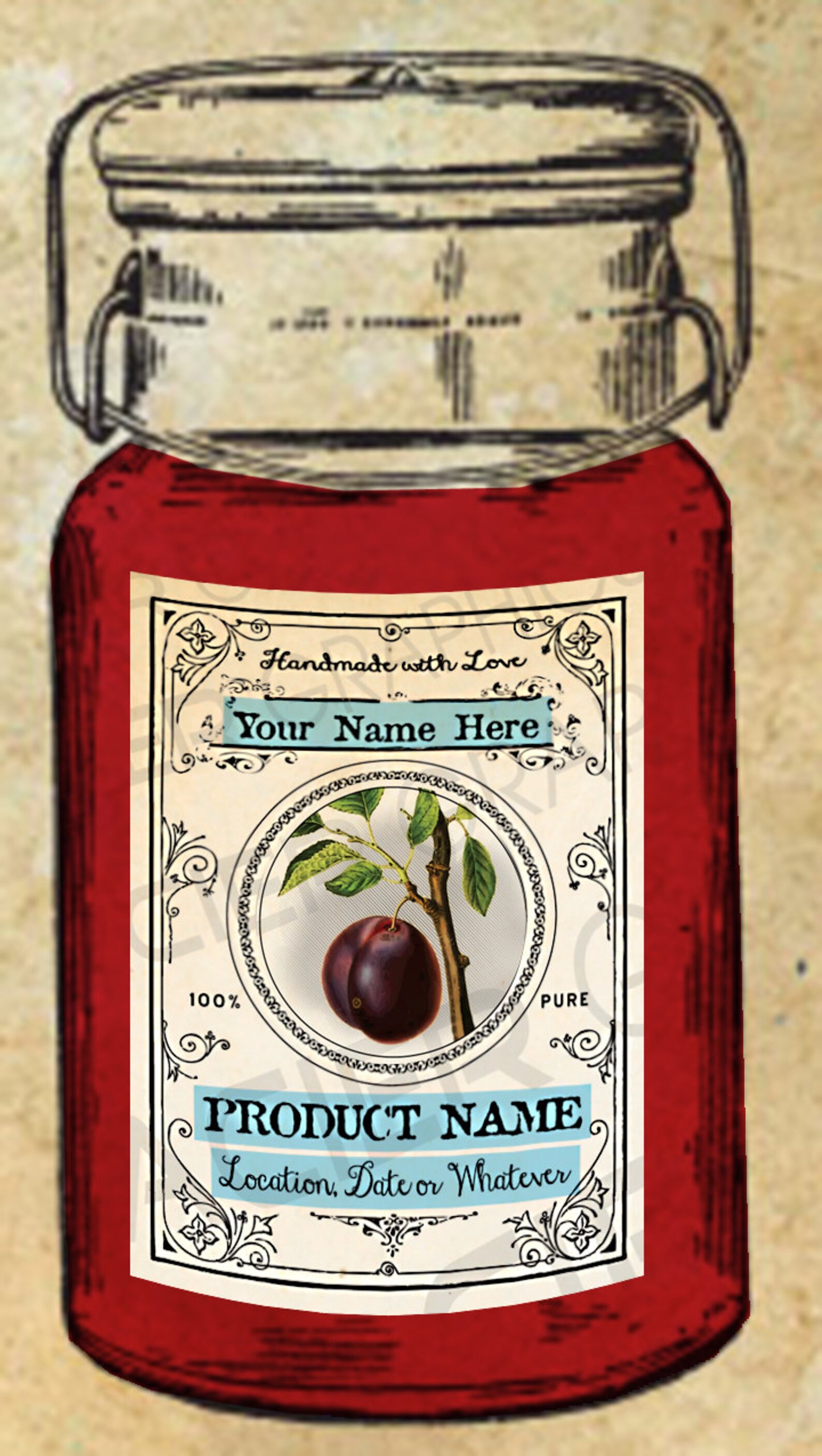 Plum Label Plums Jam Label Plum Canning Labels Download - Etsy