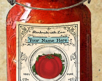 Tomatoes Label Tomatoes Canning Label Country Tomato Tags EDITABLE Digital Download Instant Download DIY Tomato Canning Labels Download