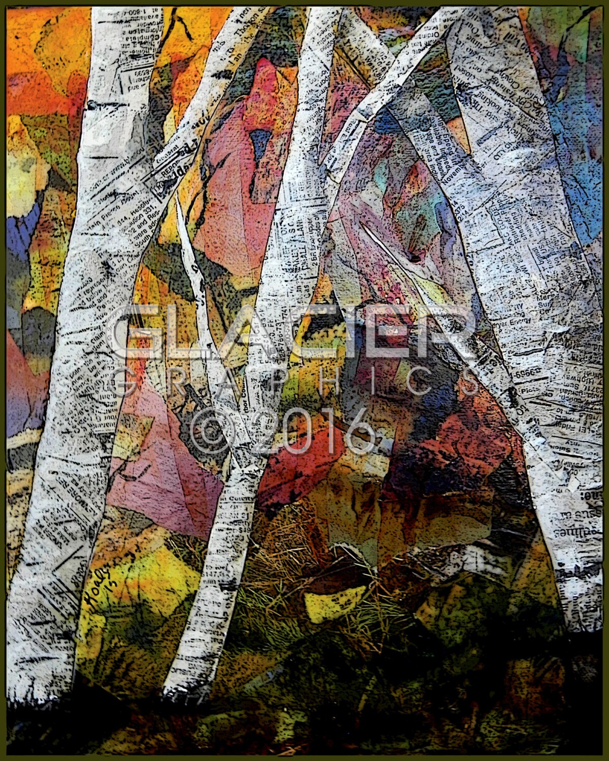 Digital Download Autumn Birch