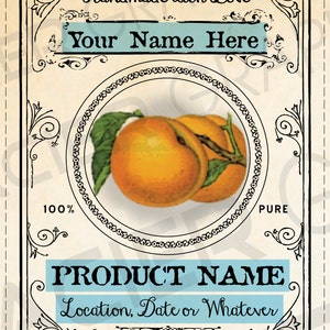 DIY Apricots Label Canning Labels Download Apricot Canning Tags EDITABLE Digital Download Printable Tag Instant Download Gift Tag image 2