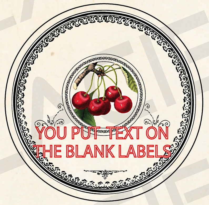 blank 2in round fruit canning labels vintage fruit jar