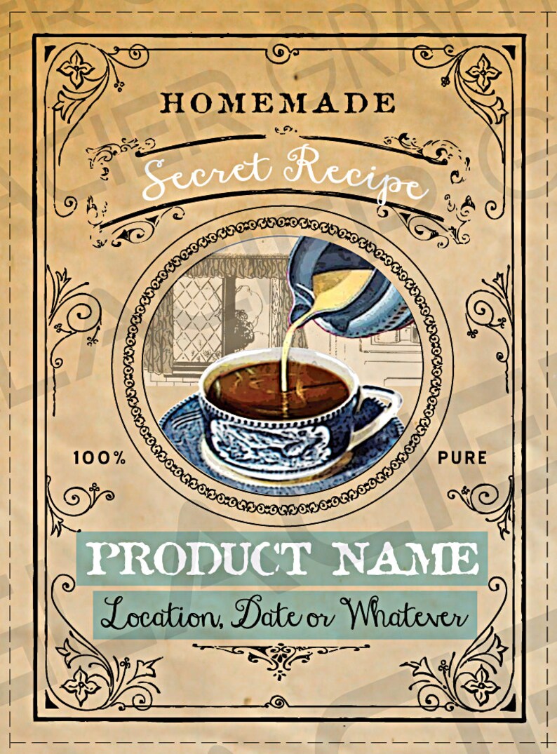 Homemade Coffee Creamer Label Editable Gift Tags Bottle Label Etsy