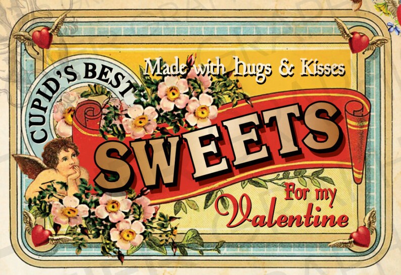 Vintage Valentine Candy Label Digital Download Printable Etsy