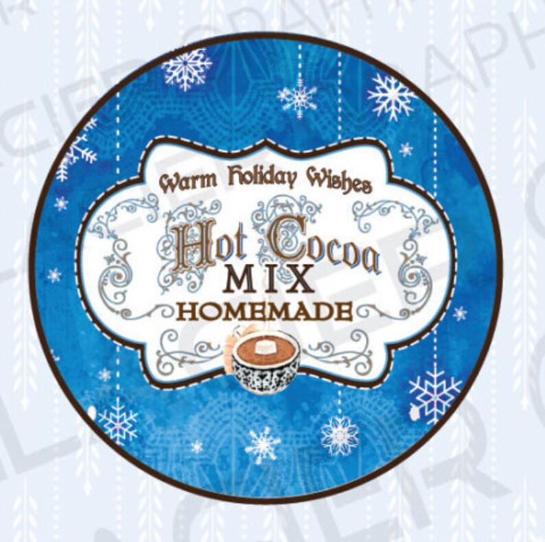 Christmas Hot Cocoa Mix Chocolate Label 2 Round Circle Etsy Christmas Hot Cocoa Mix Chocolate Label 2 Round Circle Etsy