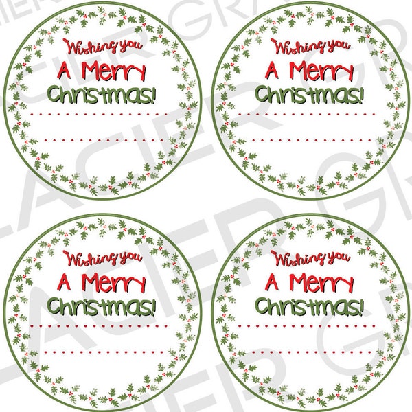 Editable Christmas Canning Label Merry Christmas Mason Jar Labels YOU ADD Text Christmas Digital Download Christmas Printable - White  PNG