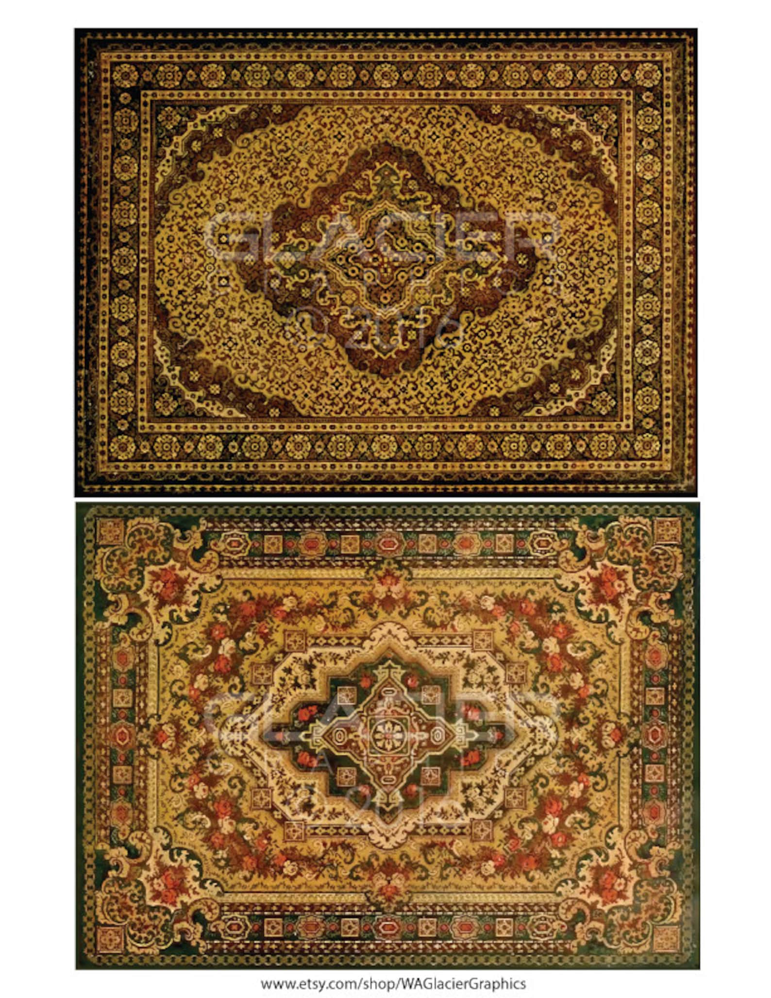 Printable Scrapbooking Paper VICTORIAN RUG PATTERN Vintage Digital ...